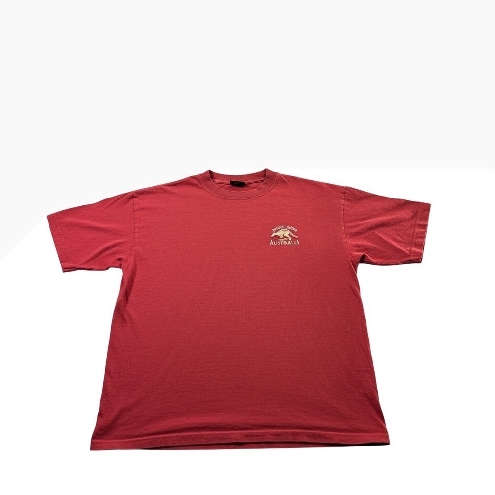 Vintage Y2K Down Under Australia Embroidered Kangaroo Souvenir Tee Red